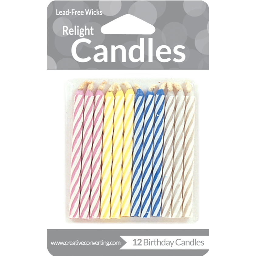 Candle in 4 colors 6 cm 12 pcs