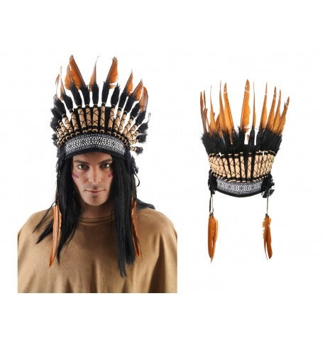 Indian headdress with brown feathers