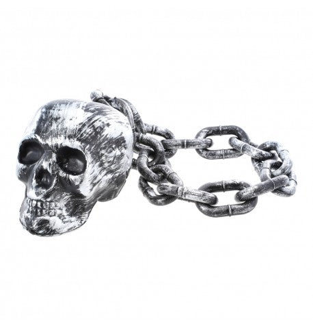 Decoration skull with plastic chain 55cm in different colors