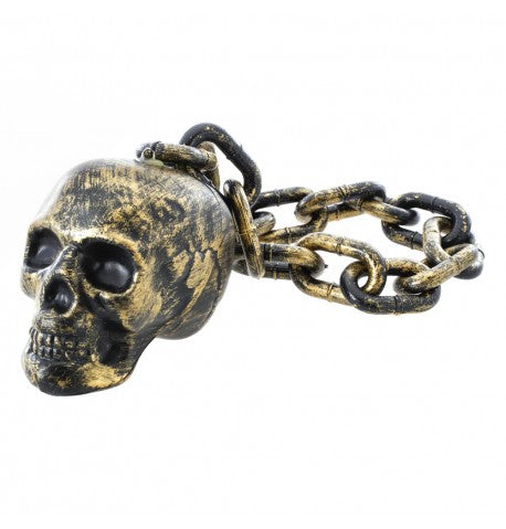 Decoration skull with plastic chain 55cm in different colors