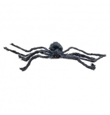 დეკორაცია შავი ფუმფულა ობობა 15CM X 5CM