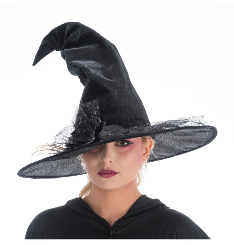Witch hat with black rose