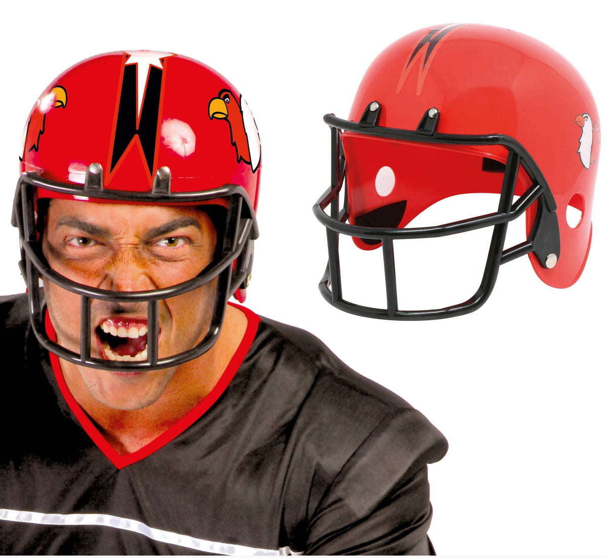 HELMET AMERICAN FOOTBALL RED, PVC