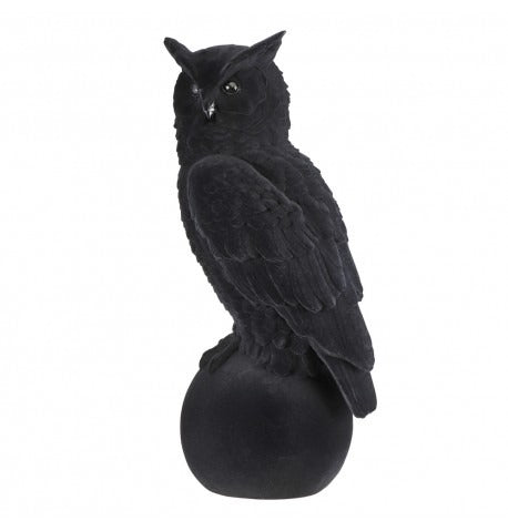 დეკორაცია შავი ხავერდის ბუ 21CM X 18CM X 46CM