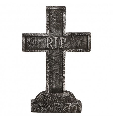 დეკორაცია საფლავის ქვის ჯვარი RIP  38CM X 9CM X 58CM