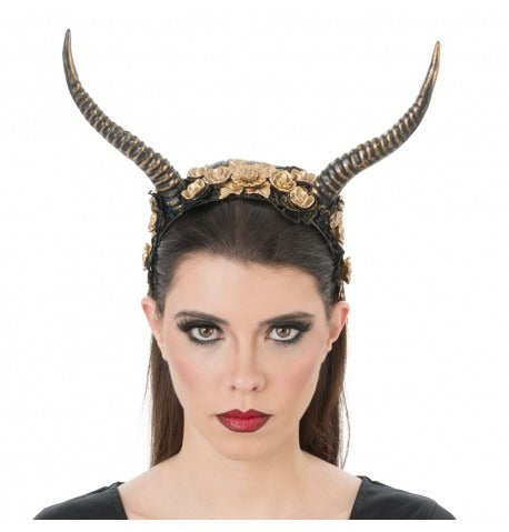 აბადოკი რქებითა და ოქროსფერი ყვავილებით 35CM X 28CM X 5CM