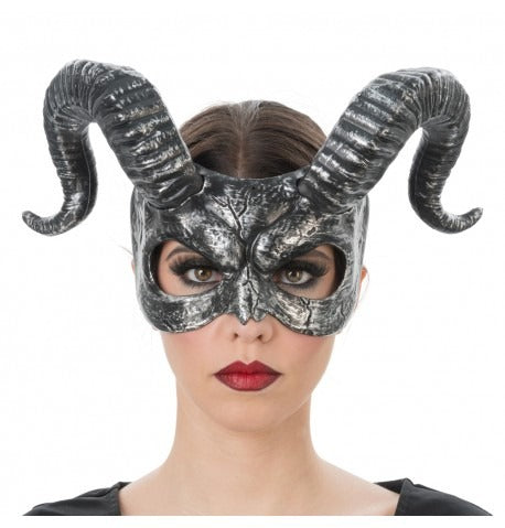 ნახევარი სახის ნიღაბი რქებით 38CM X 21CM X 18CM