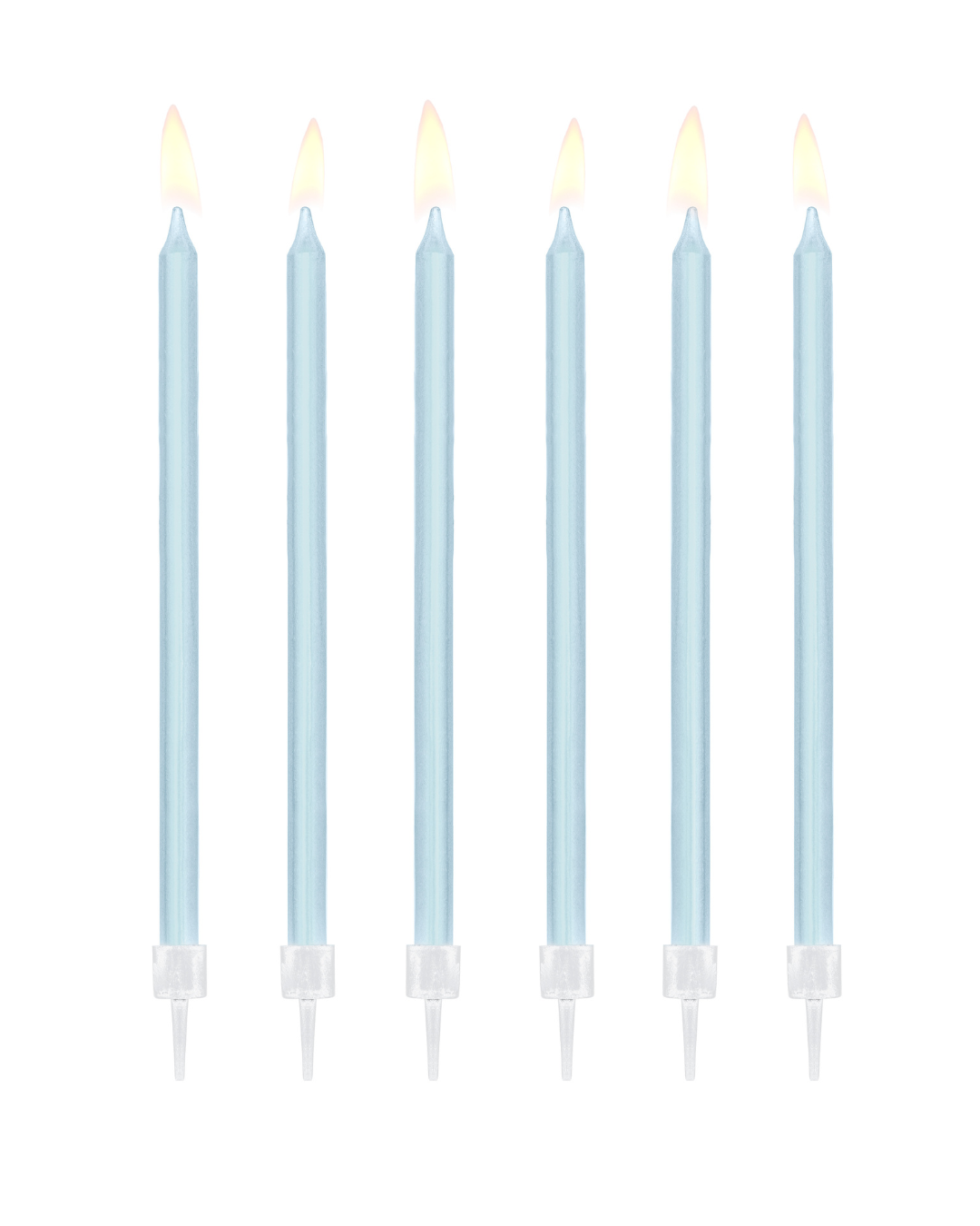 ცისფერი გრძელი სანთლები 12ც 14 სმ