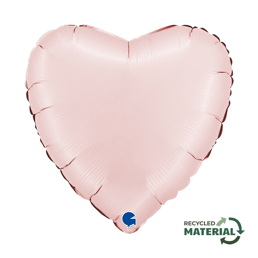 ფოლგირებული ბუშტი გული Satin Pastel Pink 46 სმ