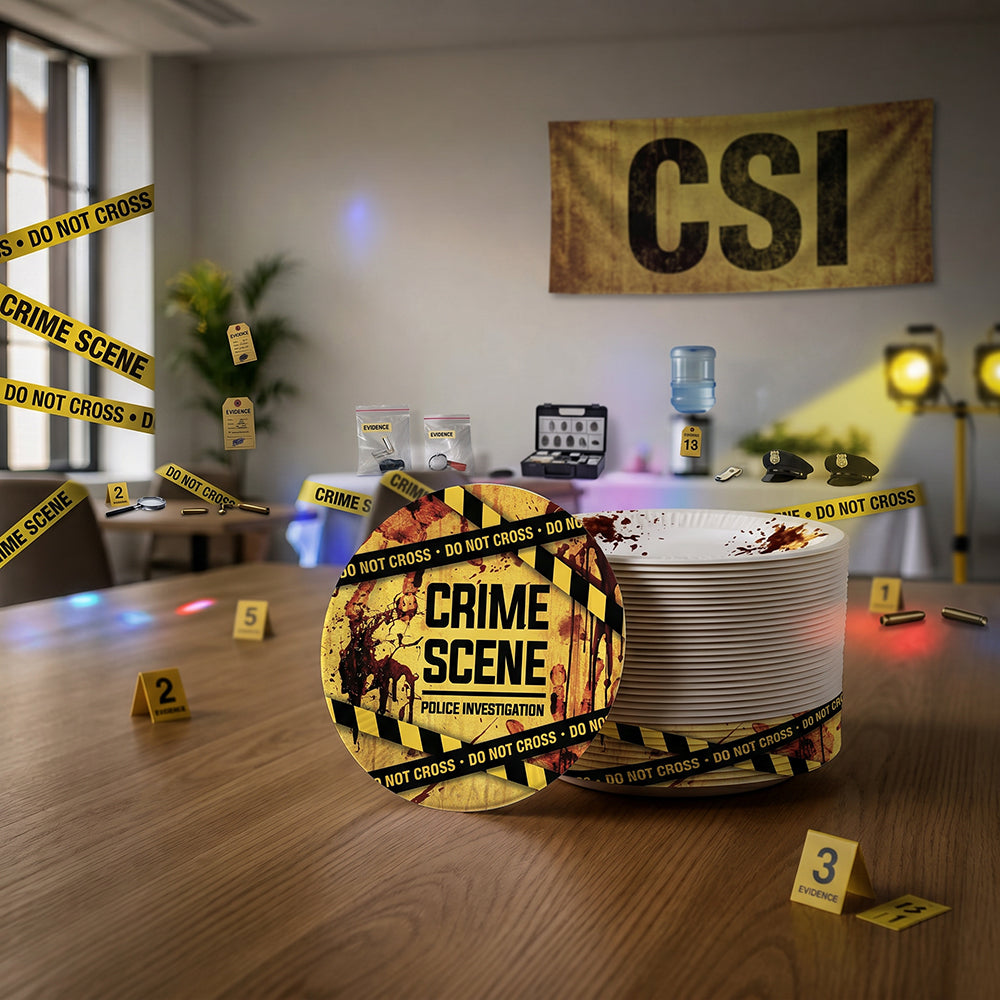 ქაღალდის თეფში Crime scene 6ც 23 სმ