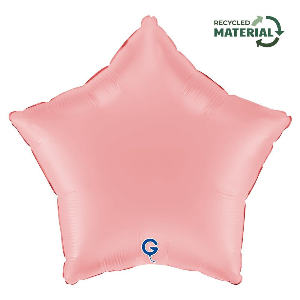 ჰელიუმის ბუშტი ვარდისფერი ვარსკვლავი Matte Pink 43 სმ
