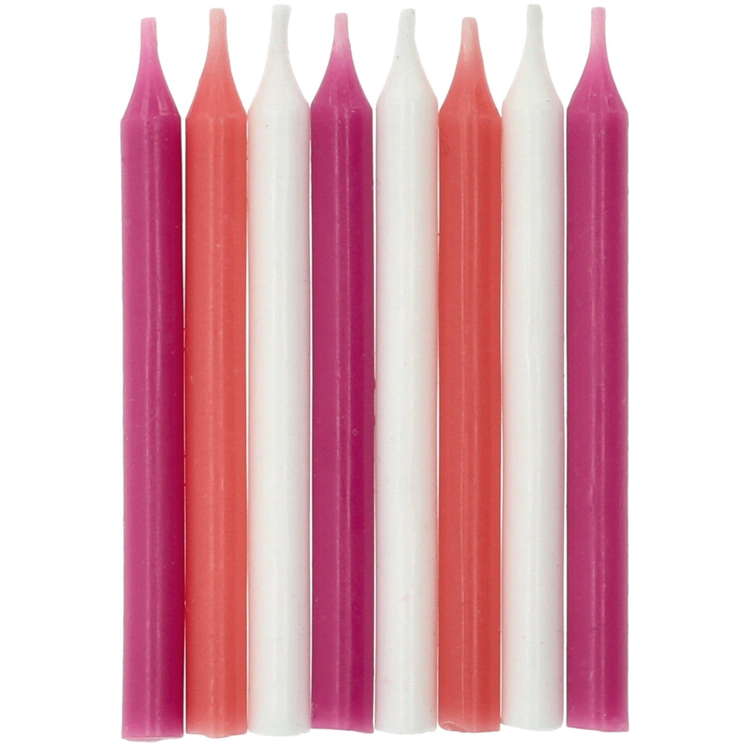 Candle in 3 colors Pink/Blue 6 cm 16 pcs
