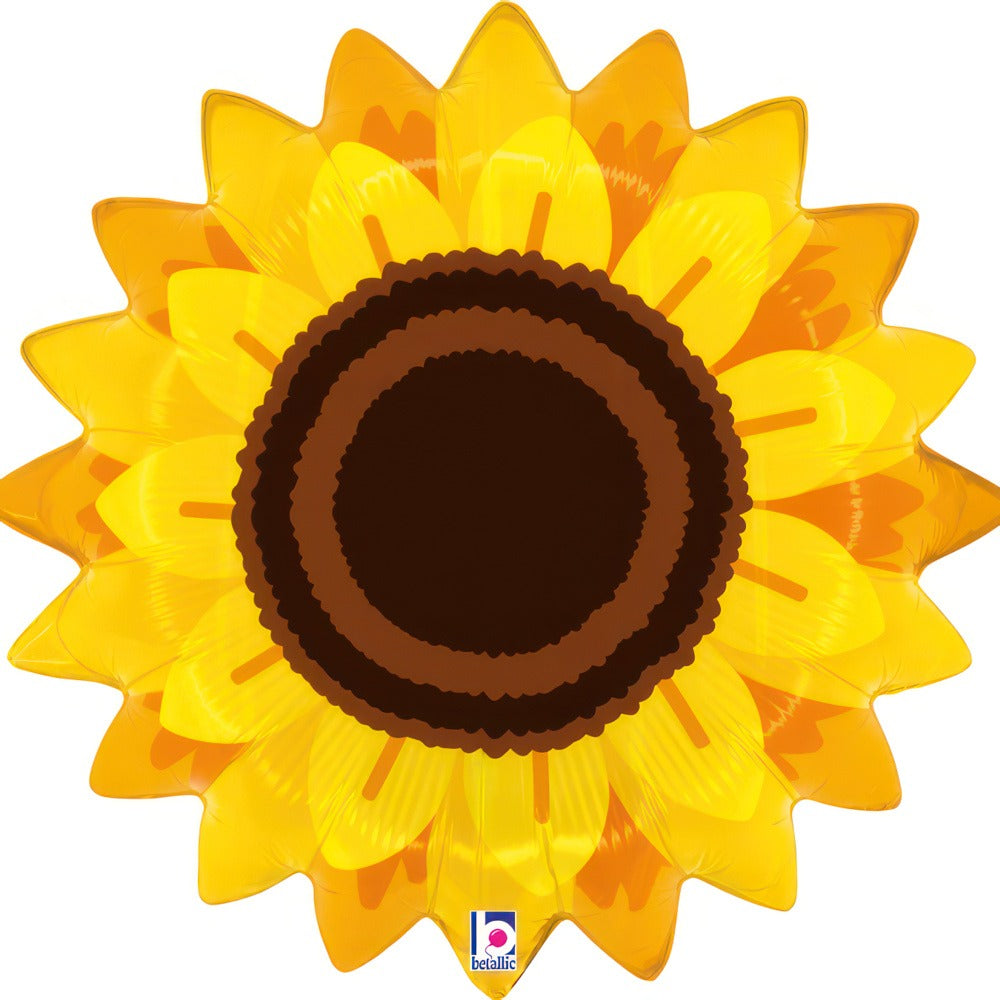 ფოლგირებული ბუშტი მზესუმზირის ყვავილი 56სმ