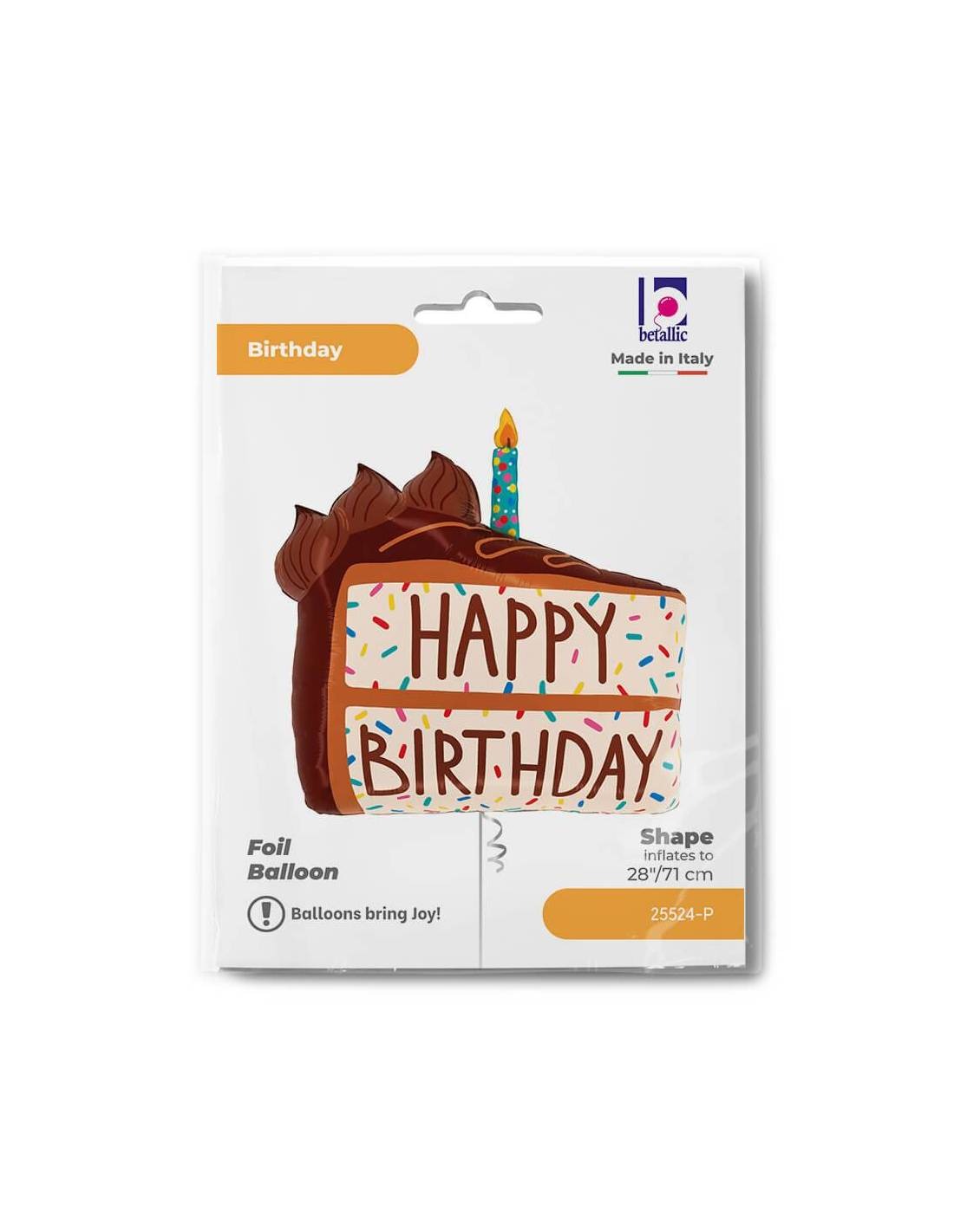 ფოლგირებული ბუშტი ტორტის ნაჭერი სანთლით 71სმ