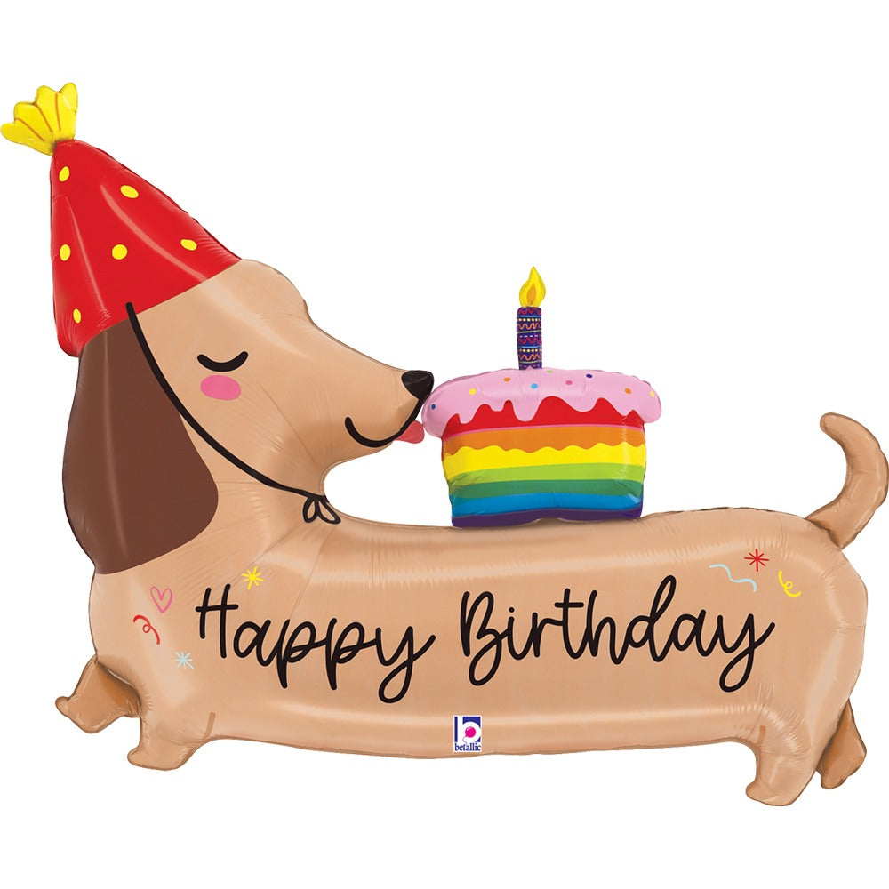 ფოლგირებული დაბ.დღის ბუშტი Happy Bday Dachshund