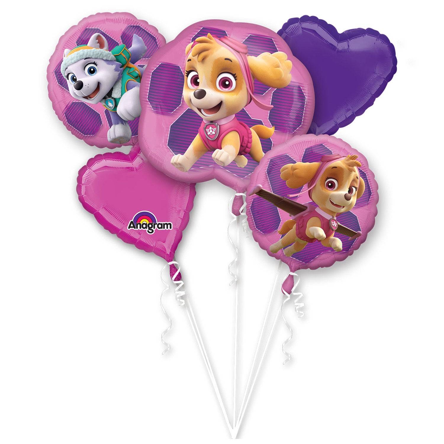 Bunch of foiled balloons "Paw Patrol Skye & Everest" 5 pcs
