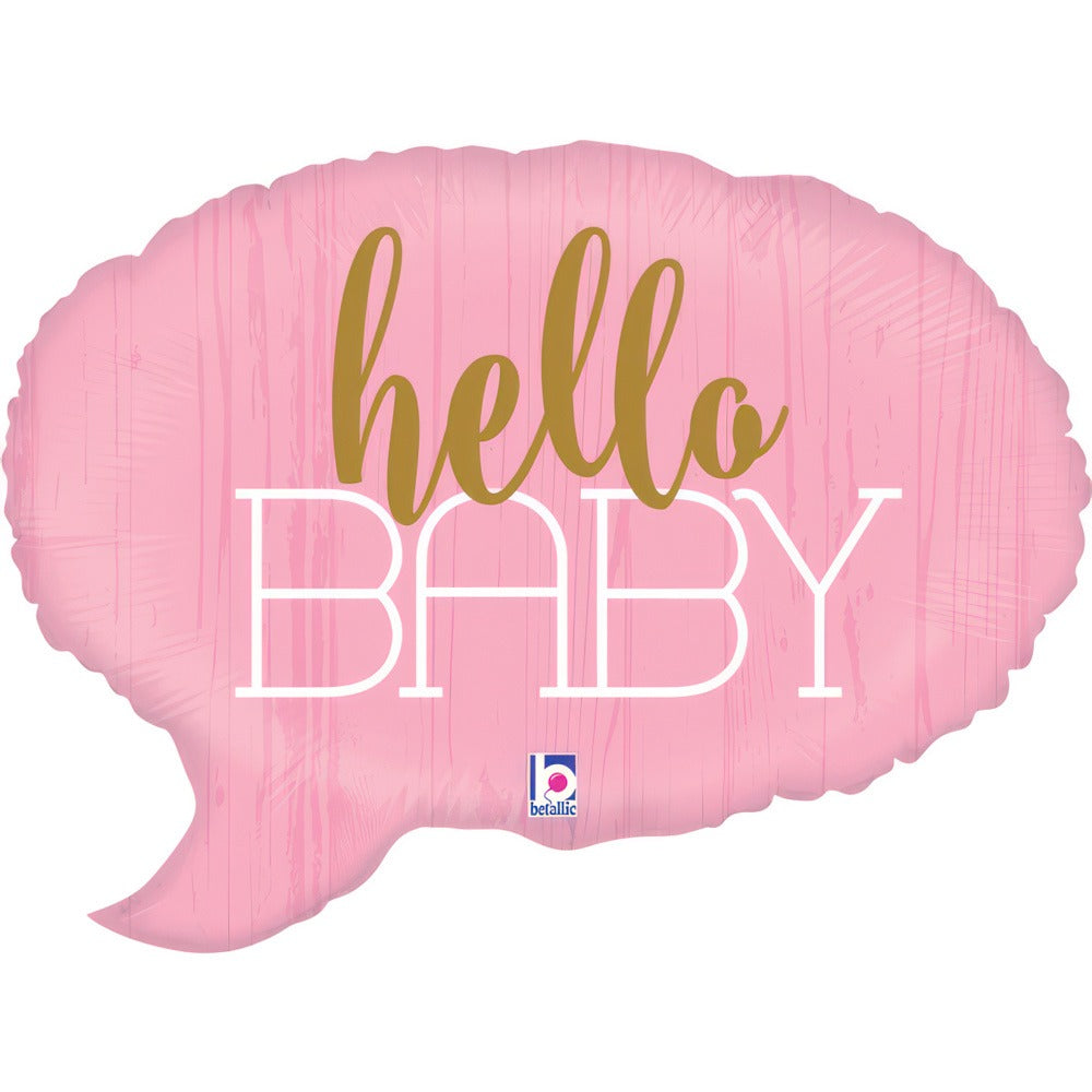 ფოლგირებული ბუშტი ვარდისფერი Hello Baby 51სმ