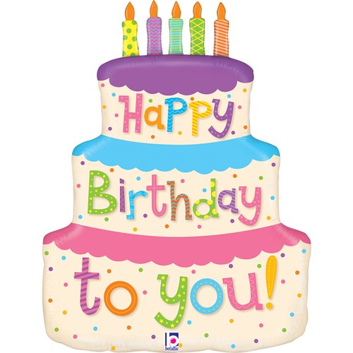 Foil balloon Girly Birthday Cake 44x55 cm