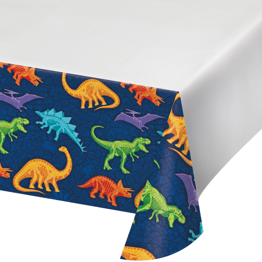 Table cover with colorful dinosaurs 122cm X 223cm