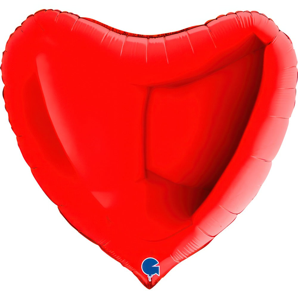 Foil balloon red heart 91 cm