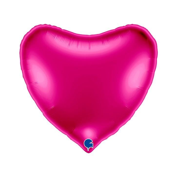Foil heart balloon dark pink 91 cm
