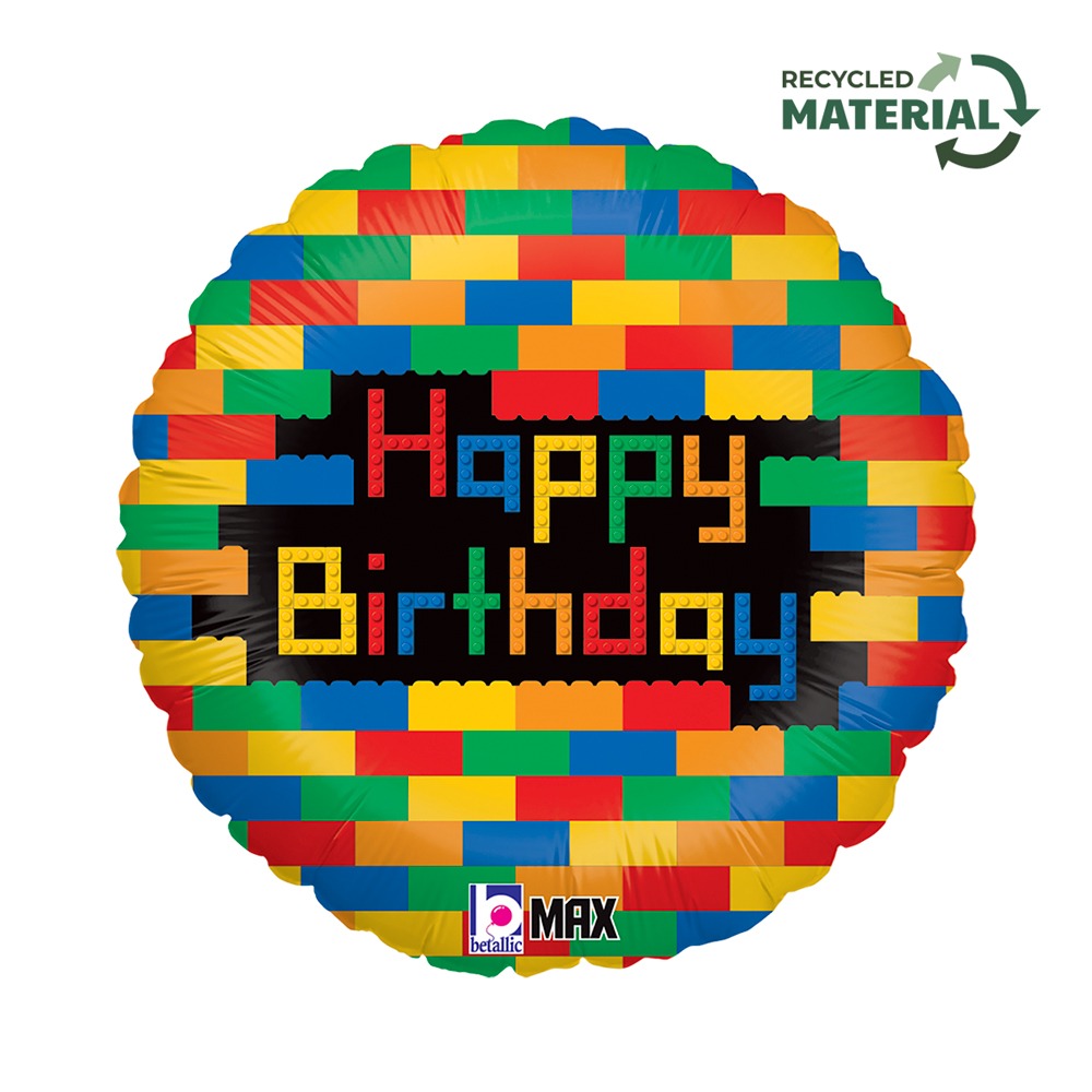 ფოლგირებული ბუშტი Birthday Blocks 46 სმ