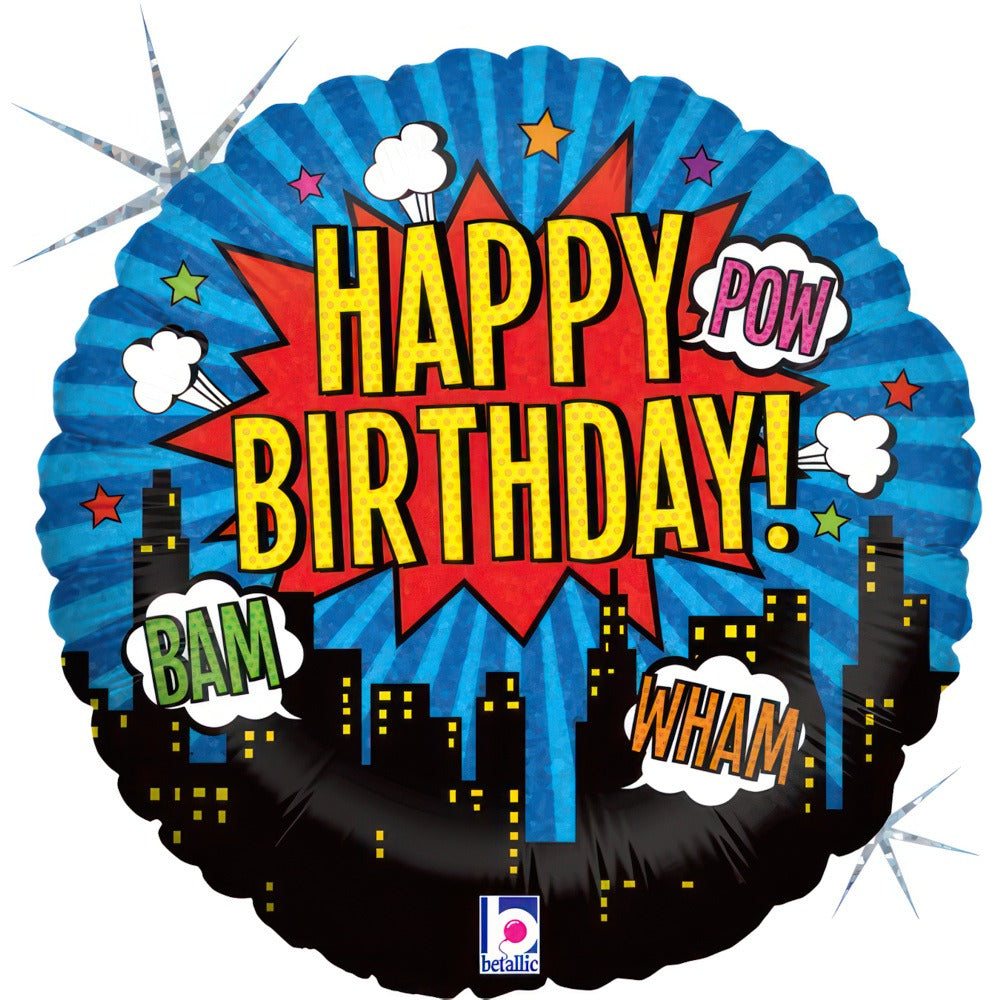 Foil balloon comic happy birthday 46 cm