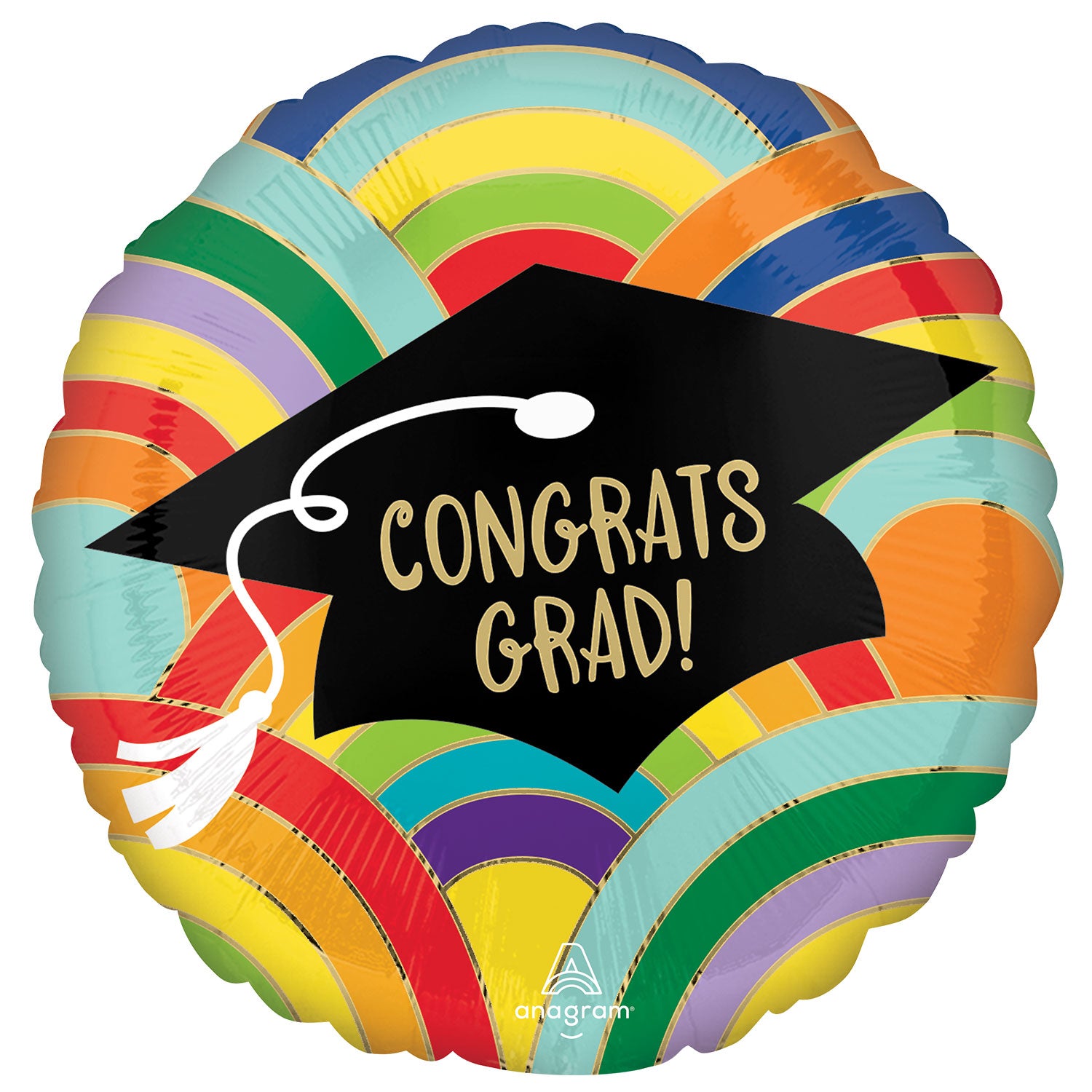 Foiled colored balloon Congratulations Grad 43 cm
