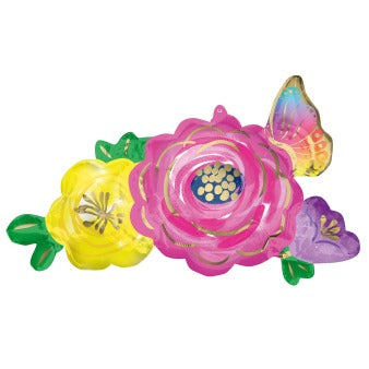 Foil balloon flowers and butterflies in different colors 93 cm x 48 cm