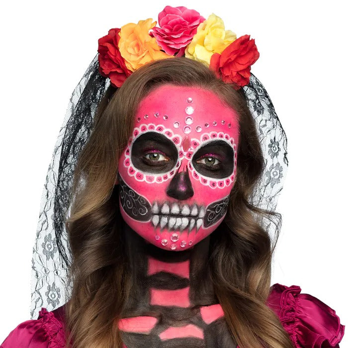 Makeup set Diamond Catrina (oil paint, glitter gel, sticky gems, brush and pencils)