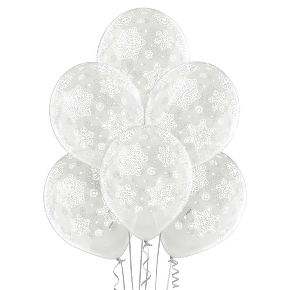 Bunch of balloons with snowflakes