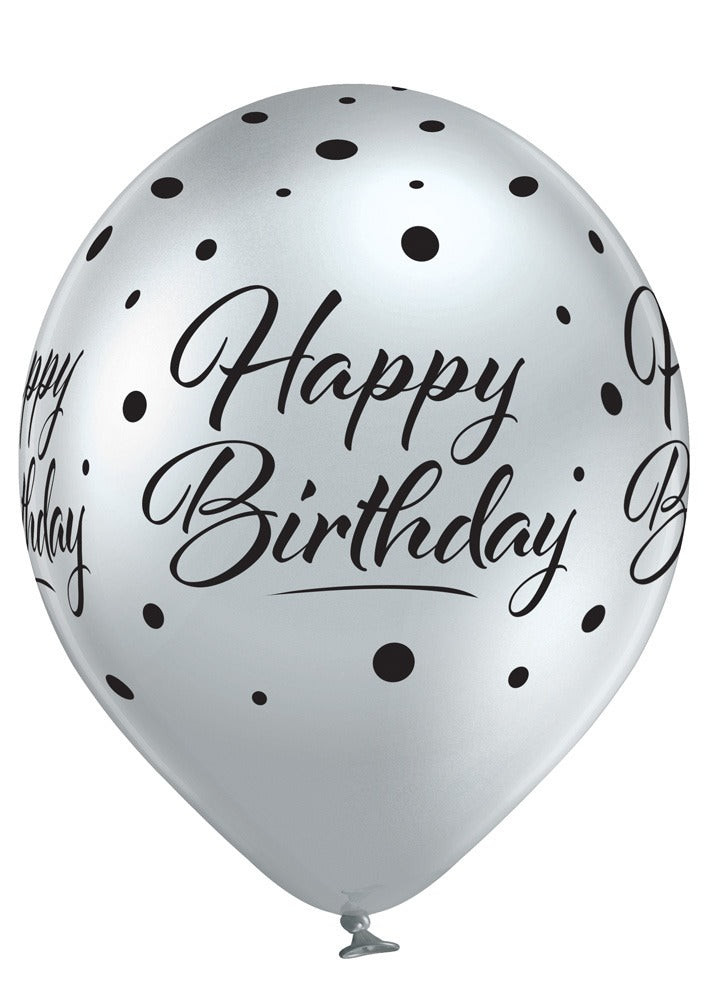 Chrome latex balloon Happy Birthday 1pc