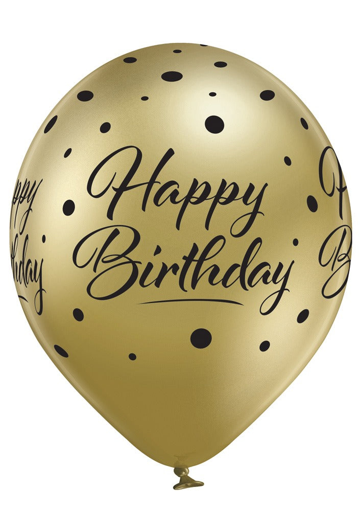 Chrome latex balloon Happy Birthday 1pc