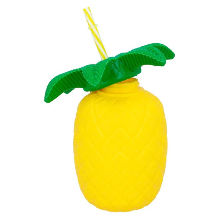 Pineapple shaped cup with sipper