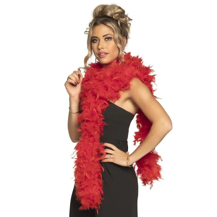 Feather boa red 80 g (180 cm)