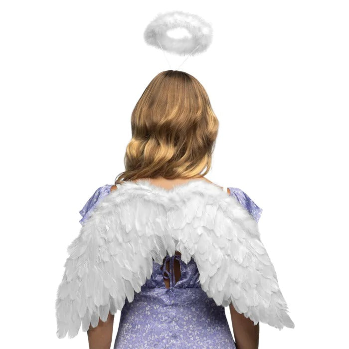 ანგელოზის თეთრი შარავანდედი და თეთრი ფრთები  (60 x 40სმ)