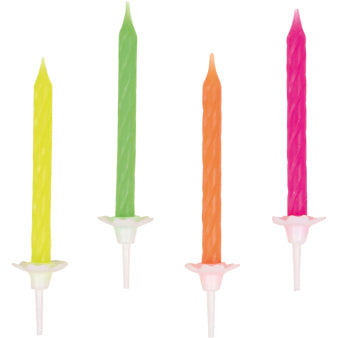 Candle 10 pcs in neon colors 6.3 cm