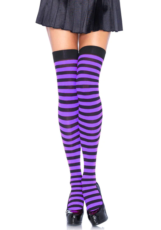 Children's high neck striped socks in different colors