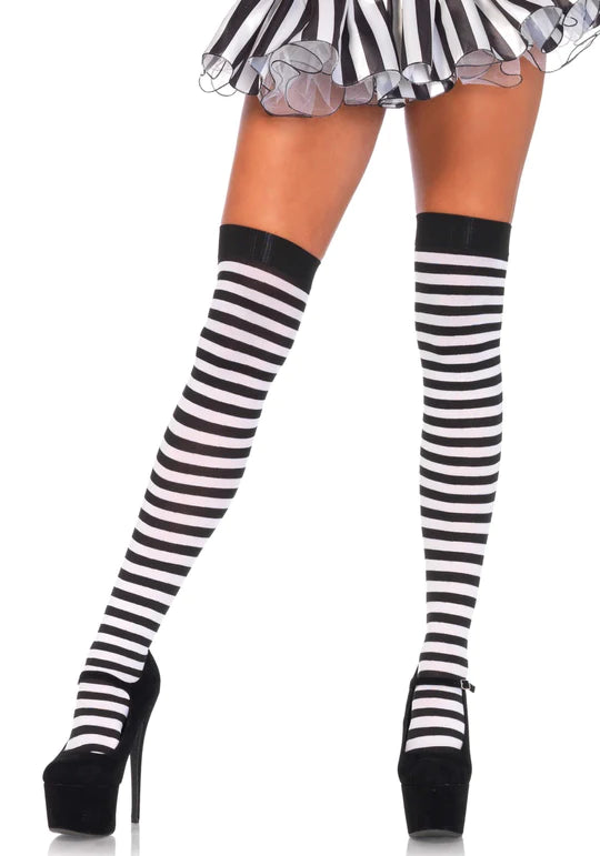 Children's high neck striped socks in different colors