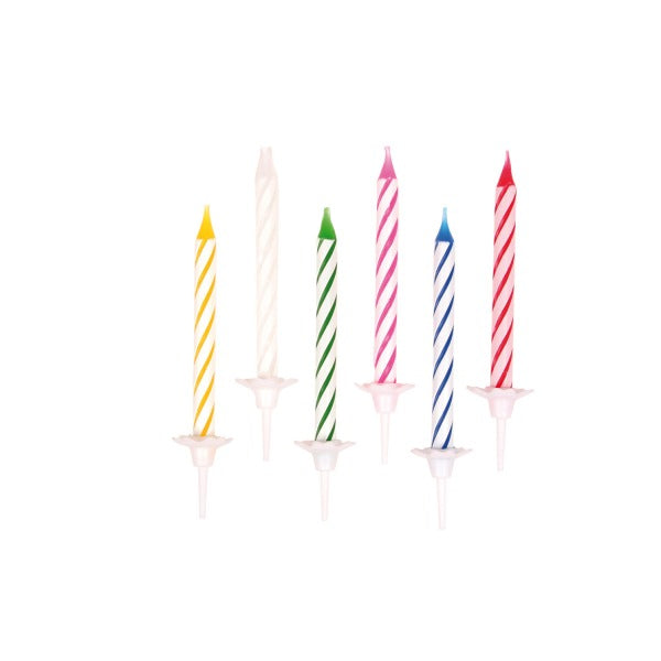 Candle 24 pcs with 12 clips of different colors 6.3 cm