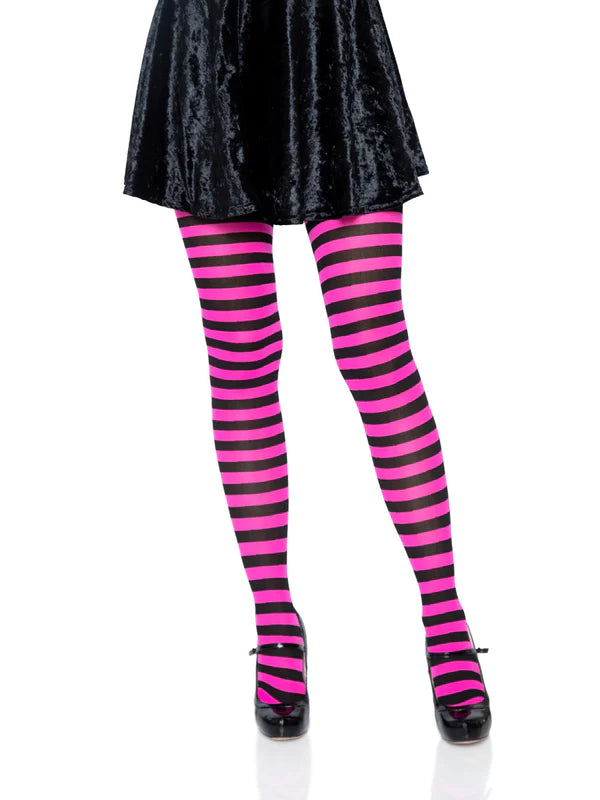 Striped tights in different colors, one size