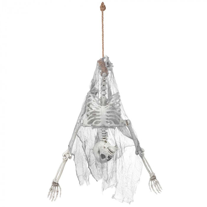 Hanging decoration skeleton upside down (140cm)