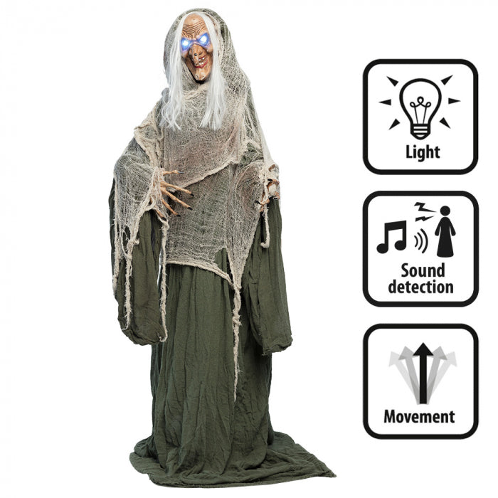 Standing sound and light decoration Creepy witch 153 cm