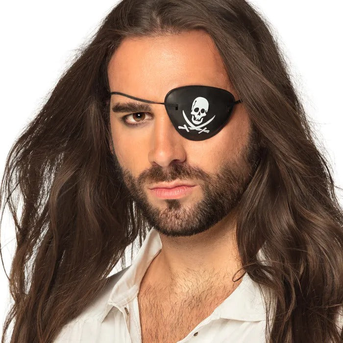 Pirate eye bandage with skeleton 4 pcs