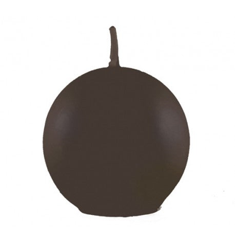 Round shaped candle chocolate color 6 cm