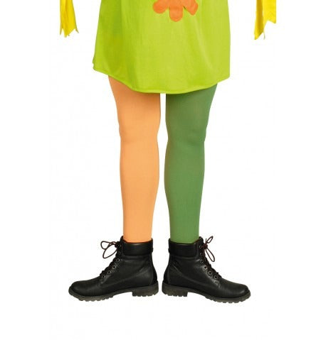 Elf tights for children green/orange