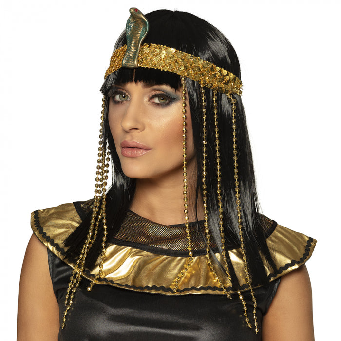 პარიკი თავსაბურავით ეგვიპტის დედოფალი