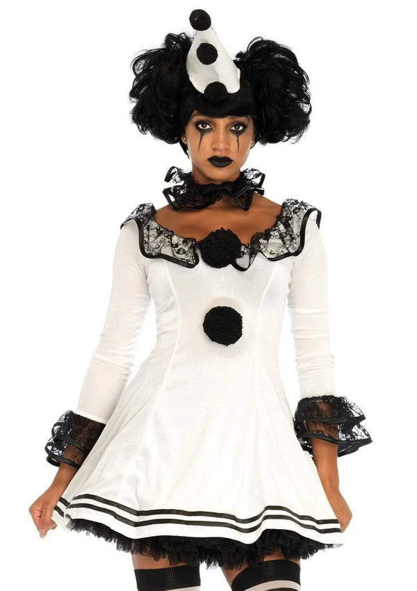 Black and white clown costume Piero