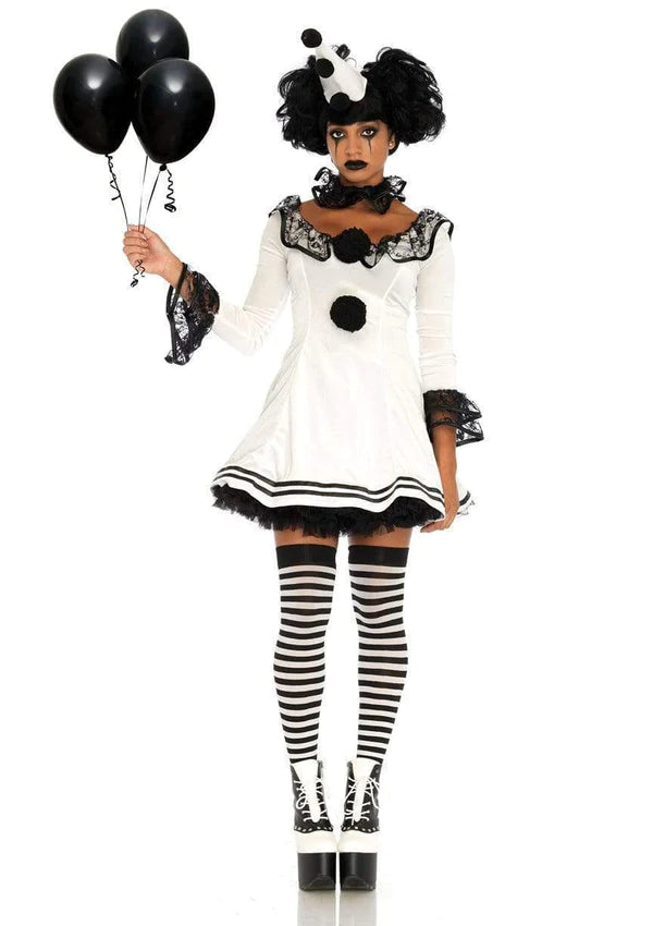 Black and white clown costume Piero