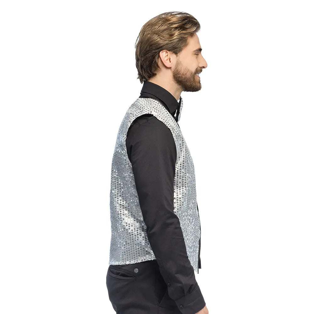 ვერცხლისფერი ნაკრები  (ბაფთა და ჟილეტი)